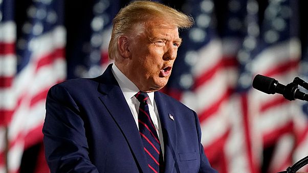 President Donald Trump speaks from the South Lawn of the White House on the fourth day of the Republican National Convention, Thursday, Aug. 27, 2020,