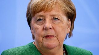German Chancellor Angela Merkel addresses the media in Berlin on August 27, 2020