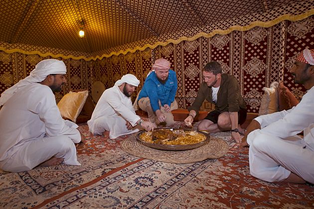 Dining in the Dubai desert and cooking beneath the sand