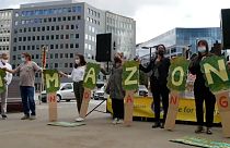 Az Amazonas megmentéséért tüntettek Brüsszelben 