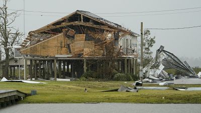 Un bâtiment endommagé en Louisiane