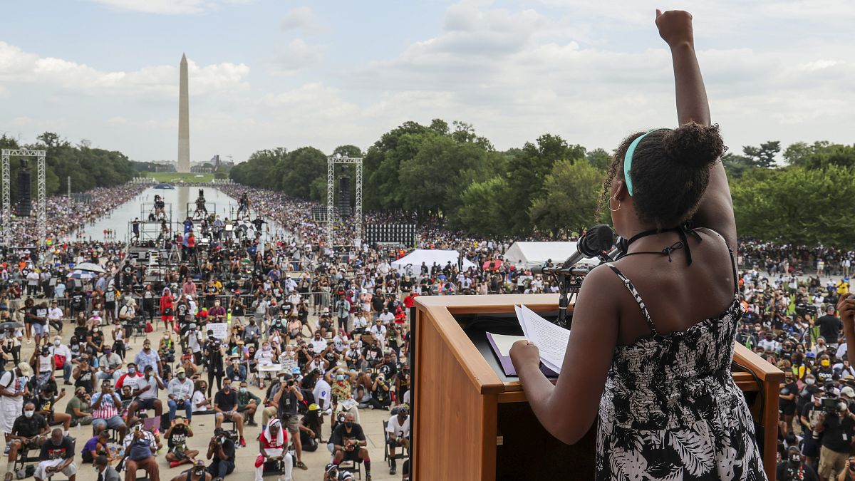 La petite-fille de Martin Luther King reprend le flambeau de la lutte anti-raciste. Washingtin, le 28/08/2020