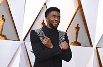 Chadwick Boseman na cerimónia dos Óscares de 2018