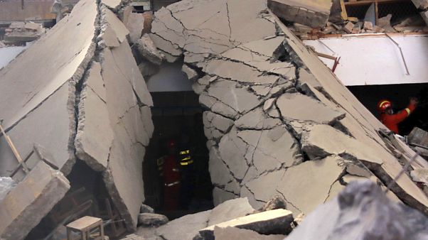 Az épület romjai a katasztrófa után Az épület romjai a katasztrófa után
