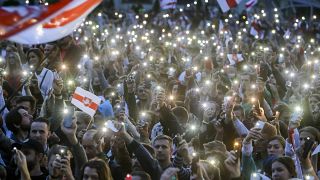 Thousands of protesters are demanding President Lukashenko resigns. 