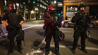 نیروهای پلیس آمریکا در شهر پورتلند