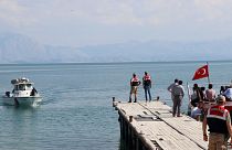 The lake has become a deadly route for Afghans, Pakistanis and other migrants trying to reach Europe's shores. 