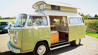 A classic VW campervan