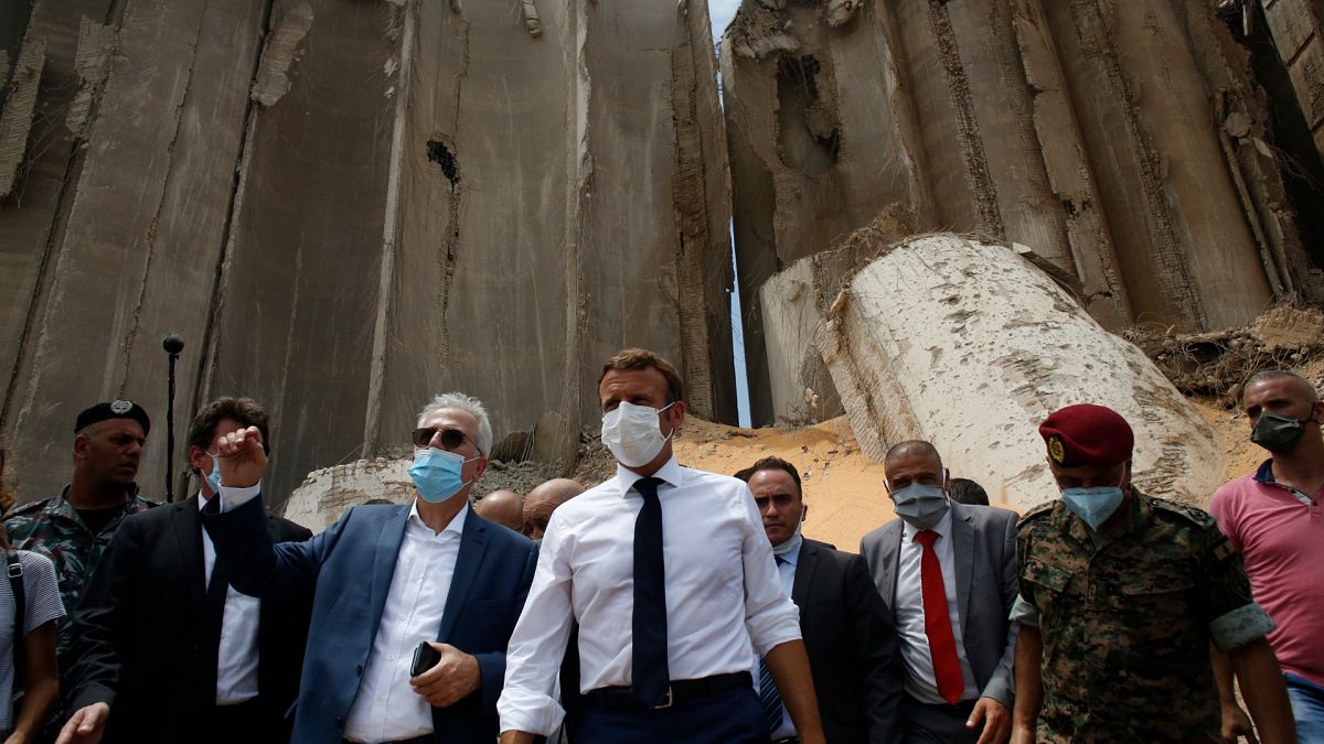 Emmanuel Macron à Beyrouth, le 6 août 2020