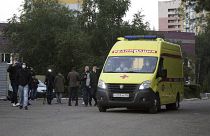 Транспортировка Алексея Навального из омской больницы скорой помощи