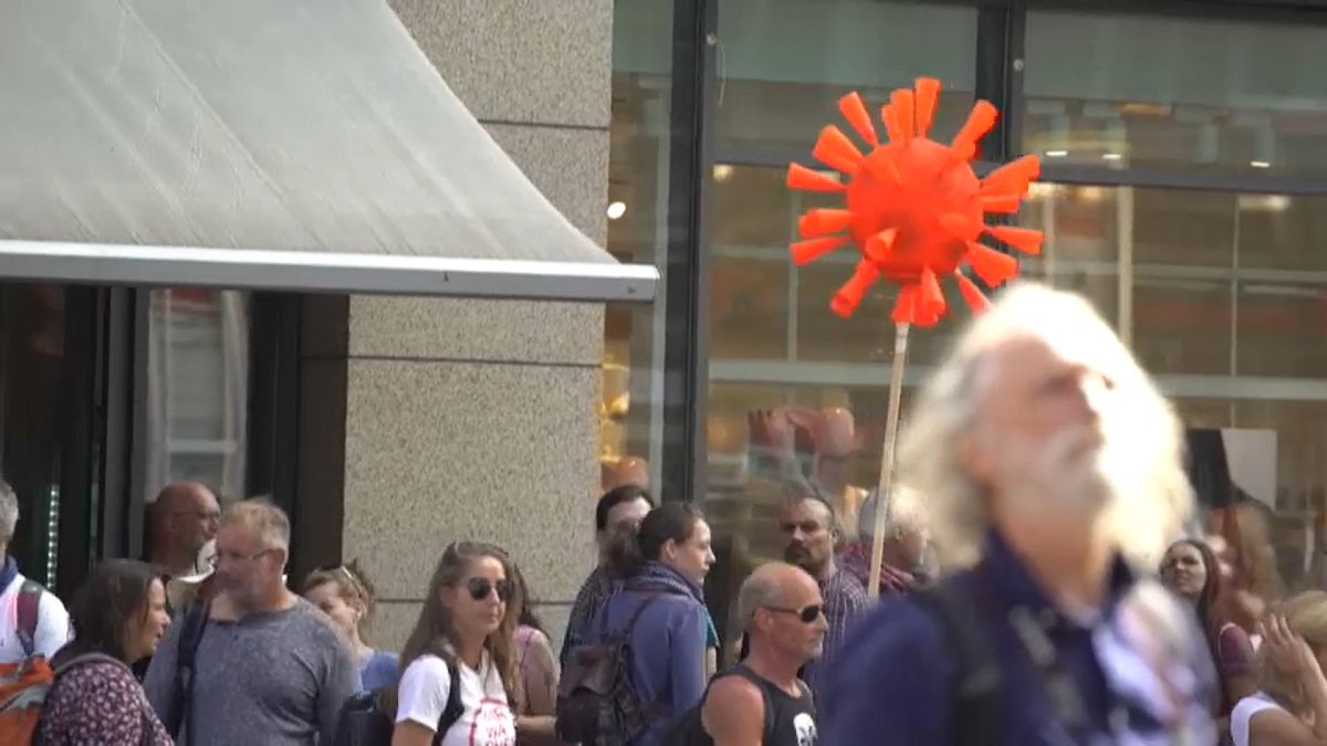 Протесты против коронавирусных мер в Берлине