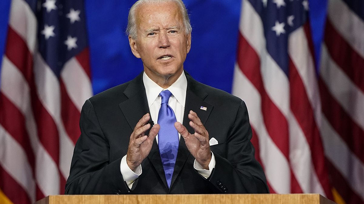 Democratic presidential candidate former Vice President Joe Biden speaks during the fourth day of the Democratic National Convention, Thursday, Aug. 20, 2020