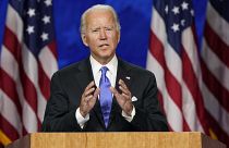 Democratic presidential candidate former Vice President Joe Biden speaks during the fourth day of the Democratic National Convention, Thursday, Aug. 20, 2020