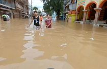 جاری شدن سیل در هند در پی باران‌های موسمی