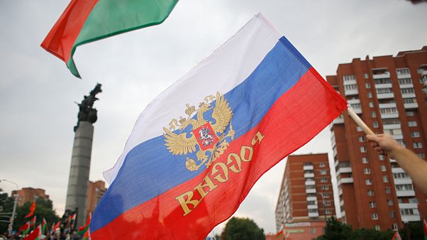 Rusya ve Belarus bayrakları Rusya ve Belarus bayrakları