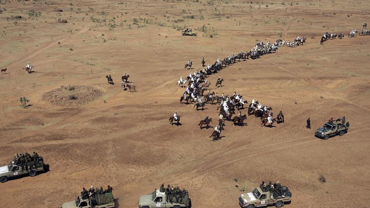 Una pattuglia al confine tra Sudan e Ciad vicino a Seleah, nel Darfur occidentale