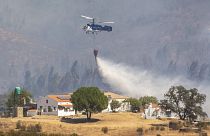 El incendio forestal comenzó en Almonaster la Real en Huelva. Foto tomada el 29 de agosto de 2020.