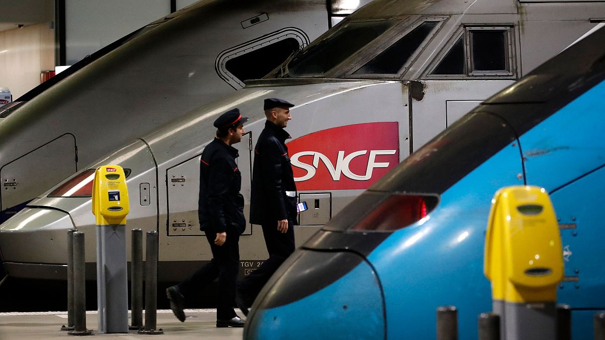 An SNCF train at the Montparnasse train station in Paris (FILE)