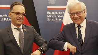 Der deutsche Außenminister Heiko Maas und sein polnischer Kollege Jacek Czaputowicz im Juni