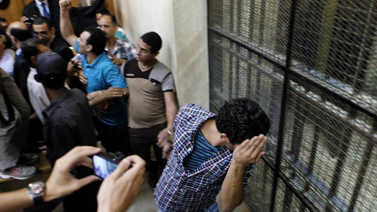 صورة لشبان مصريين أصدرت القضاء بحق كل واحد منهم حكماً بالسجن المؤبد بعد إدانتهم بارتكاب جرائم جنسية