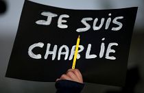 A sign of solidarity following the terror attacks on Charlie Hebdo reading "I am Charlie".