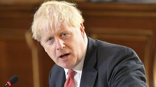 Britain's Prime Minister Boris Johnson speaks during a Cabinet meeting of senior government ministers.