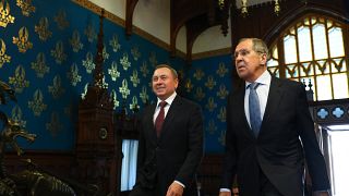 Russian Foreign Minister Sergei Lavrov meets with his Belarusian counterpart Vladimir Makei in Moscow