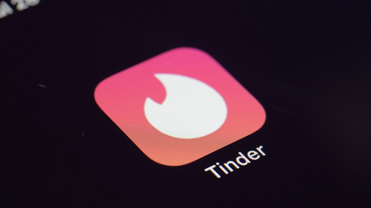 The icon for the Tinder dating app on a device in New York. 