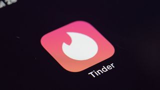 The icon for the Tinder dating app on a device in New York.