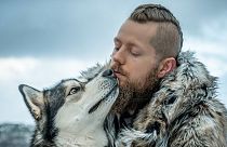 Espen Hatleskog and his Alaskan Malamute, Fenris.