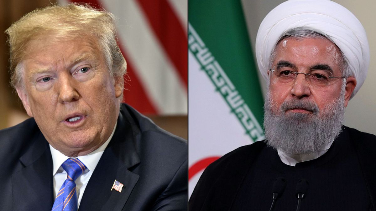 صورة مركبة للرئيس الإيراني حسن روحاني والرئيس الأمريكي دونالد ترامب