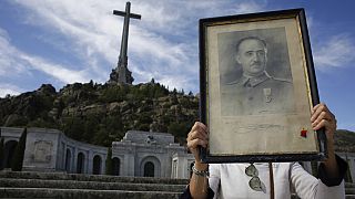 Οπαδός του Φράνκο κρατά το πορτρέτο του δικτάτορα