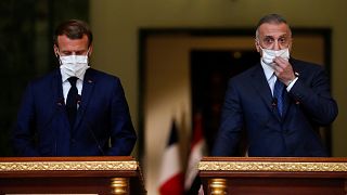 Fransa Cumhurbaşkanı Emmanuel Macron, Irak Başbakanı Kazımi