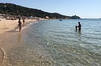 Chia beach, on the Italian island of Sardinia, Italy