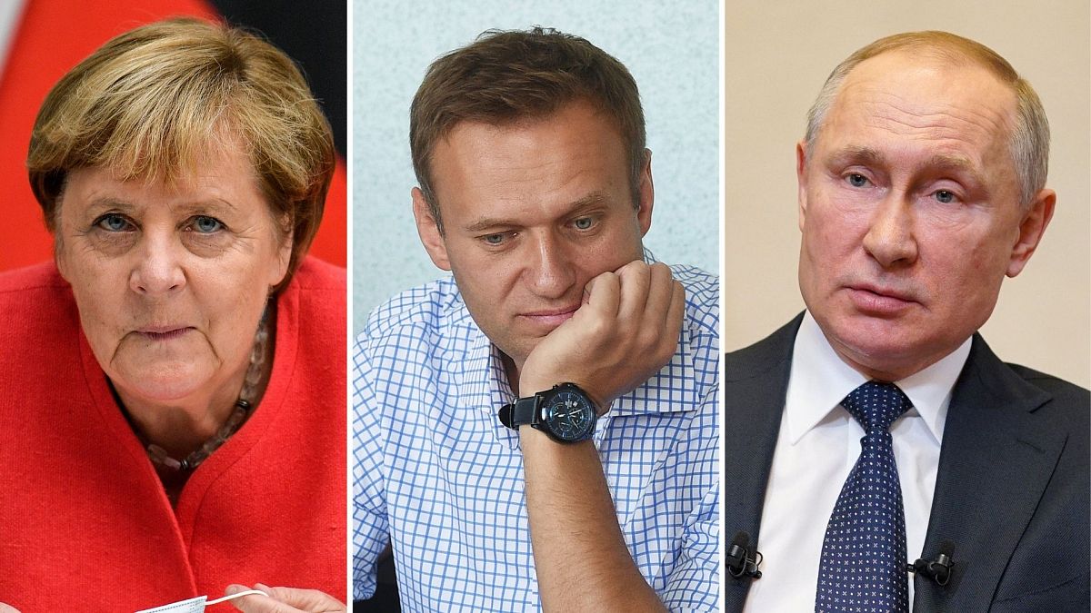 Ангела Меркель, Алексей Навальный и Владимир Путин