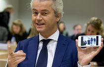 Populist anti-Islam lawmaker Geert Wilders at his hate-speech trial in March 2016.