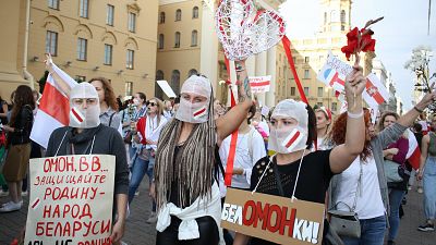Belarus'un başkenti Minsk'te protesto