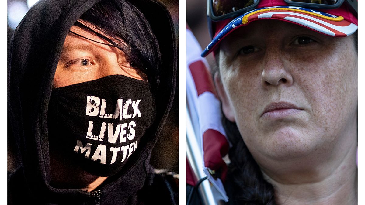 Manifestanti dei Black Lives Matter e dei nazionalisti patriottici