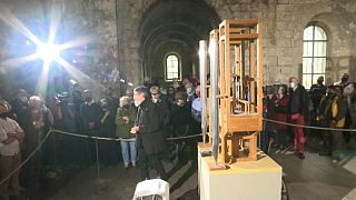 Invited guests witnessing the chord change at St Burchardi Church