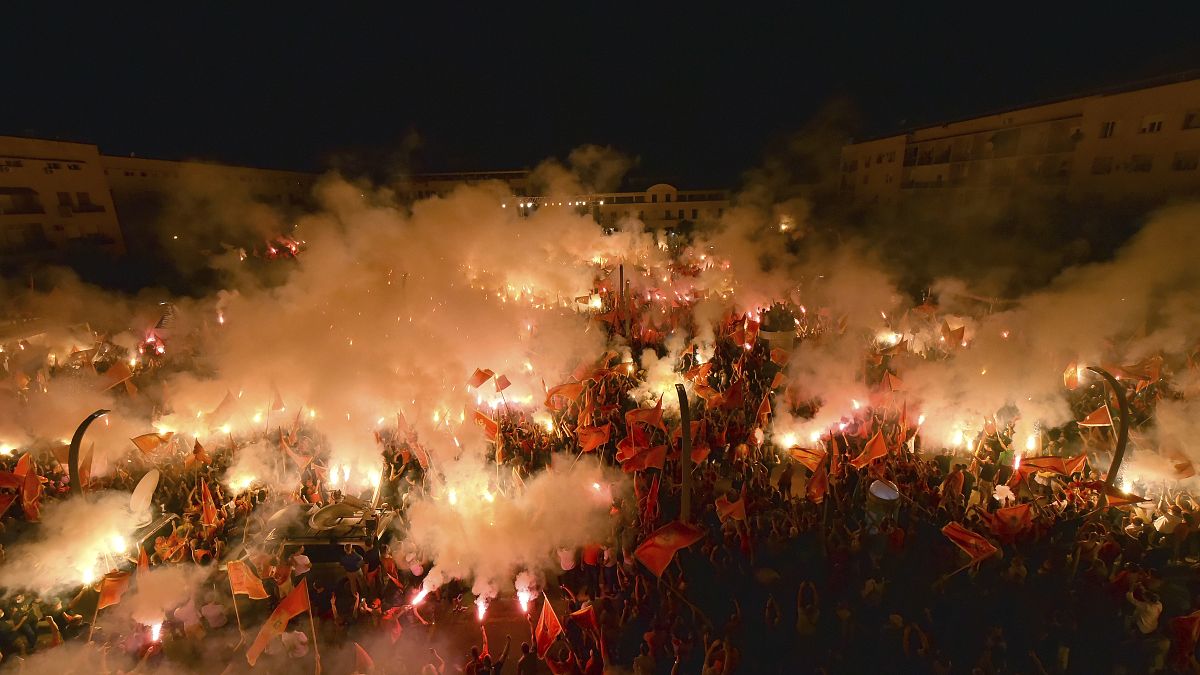 Manifestazione a Podgorica nella notte tra il 6 e il 7 settembre