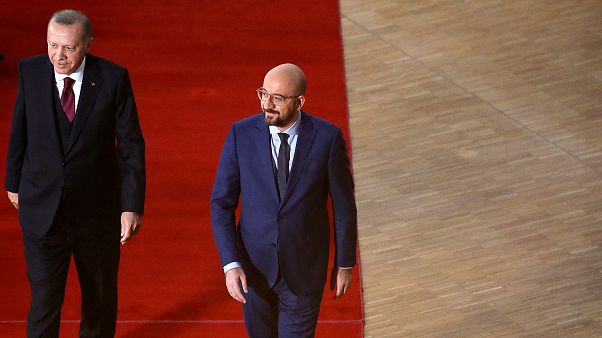 Türkiye Cumhurbaşkanı Recep Tayyip Erdoğan ile AB Konseyi Başkanı Charles Michel / Arşiv Türkiye Cumhurbaşkanı Recep Tayyip Erdoğan ile AB Konseyi Başkanı Charles Michel / Arşiv