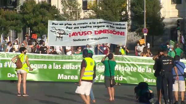 'Marcha verde' en Madrid por un regreso seguro a las aulas 'Marcha verde' en Madrid por un regreso seguro a las aulas