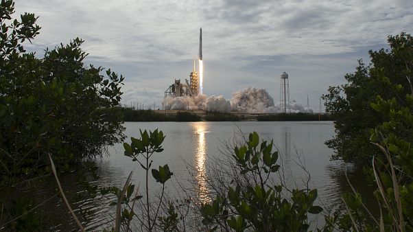 In this photo provided by NASA, the SpaceX Falcon 9 rocket launches from pad 39A at NASA's Kennedy Space Center in Cape Canaveral, Florida. In this photo provided by NASA, the SpaceX Falcon 9 rocket launches from pad 39A at NASA's Kennedy Space Center in Cape Canaveral, Florida.