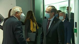 Der EU-Außenbeauftragte Josep Borrell empfing die Verhandlungsführer in Brüssel