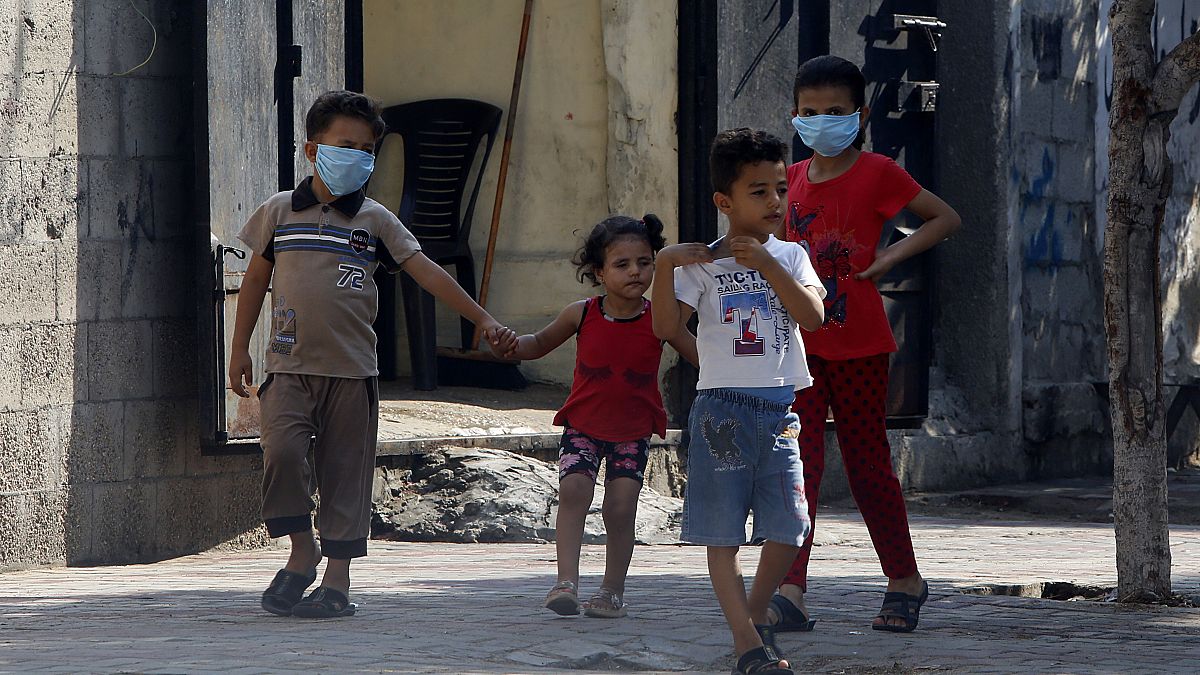 أطفال في قطاع غزة في ظل تفشي وباء كورونا