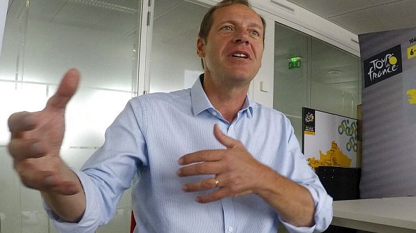 El director del Tour Christian Prudhomme durante una entrevista en junio de 2019 El director del Tour Christian Prudhomme durante una entrevista en junio de 2019