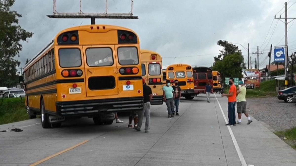 Conductores de autobuses en huelga