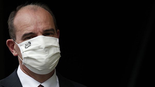 Der französische Ministerpräsident Jean Castex bei der Siegerehrung nach der 8.Etappe der Tour de France, 5.9.2020 Der französische Ministerpräsident Jean Castex bei der Siegerehrung nach der 8.Etappe der Tour de France, 5.9.2020