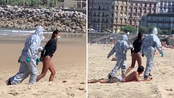 İspanya'da sörf yaparken tutuklanan Covid-19 hastası kadın İspanya'da sörf yaparken tutuklanan Covid-19 hastası kadın