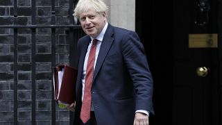 Britain's Prime Minister Boris Johnson leaves Downing Street in London, Wednesday, Sept. 2, 2020.